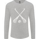 Hurling Bats and Ball Mens Long Sleeve T-Shirt Sports Grey