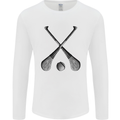 Hurling Bats and Ball Mens Long Sleeve T-Shirt White