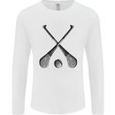Hurling Bats and Ball Mens Long Sleeve T-Shirt White