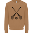 Hurling Bats and Ball Mens Sweatshirt Jumper Caramel Latte
