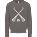 Hurling Bats and Ball Mens Sweatshirt Jumper Charcoal