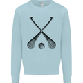 Hurling Bats and Ball Mens Sweatshirt Jumper Light Blue