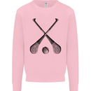 Hurling Bats and Ball Mens Sweatshirt Jumper Light Pink