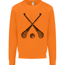 Hurling Bats and Ball Mens Sweatshirt Jumper Orange