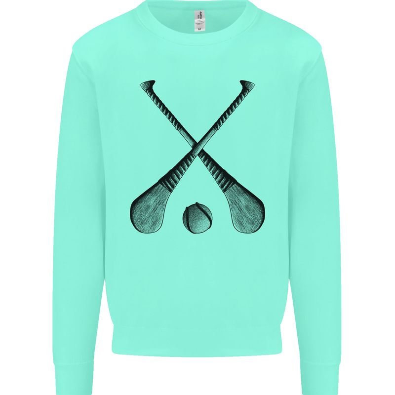 Hurling Bats and Ball Mens Sweatshirt Jumper Peppermint