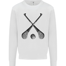 Hurling Bats and Ball Mens Sweatshirt Jumper White