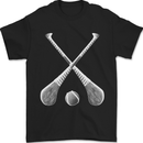 Hurling Bats and Ball Mens T-Shirt 100% Cotton Black