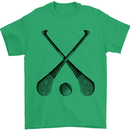 Hurling Bats and Ball Mens T-Shirt 100% Cotton Irish Green