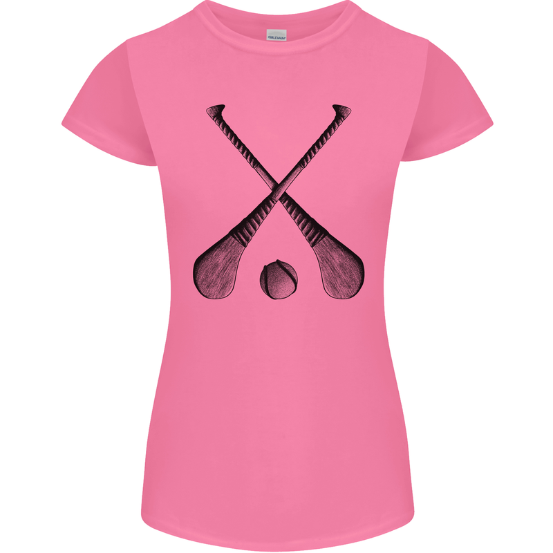 Hurling Bats and Ball Womens Petite Cut T-Shirt Azalea