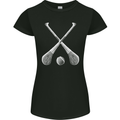 Hurling Bats and Ball Womens Petite Cut T-Shirt Black