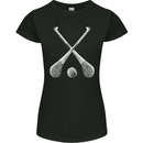 Hurling Bats and Ball Womens Petite Cut T-Shirt Black