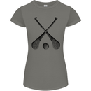 Hurling Bats and Ball Womens Petite Cut T-Shirt Charcoal