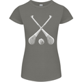 Hurling Bats and Ball Womens Petite Cut T-Shirt Charcoal