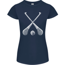 Hurling Bats and Ball Womens Petite Cut T-Shirt Navy Blue