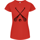Hurling Bats and Ball Womens Petite Cut T-Shirt Red