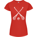 Hurling Bats and Ball Womens Petite Cut T-Shirt Red