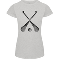 Hurling Bats and Ball Womens Petite Cut T-Shirt Sports Grey