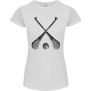 Hurling Bats and Ball Womens Petite Cut T-Shirt White