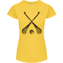 Hurling Bats and Ball Womens Petite Cut T-Shirt Yellow
