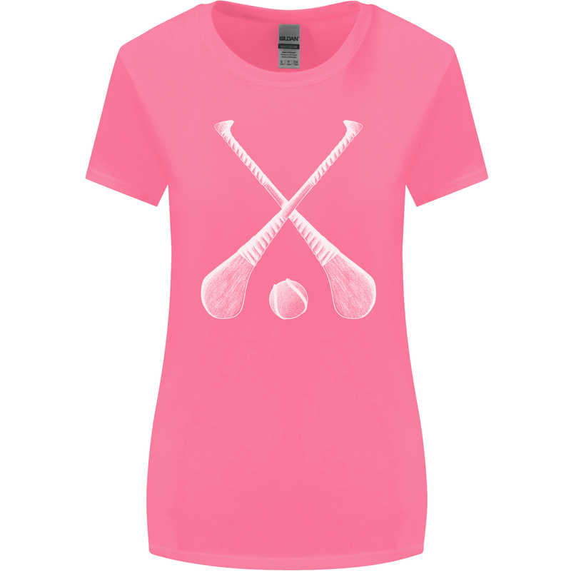 Hurling Bats and Ball Womens Wider Cut T-Shirt Azalea