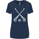 Hurling Bats and Ball Womens Wider Cut T-Shirt Navy Blue