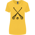 Hurling Bats and Ball Womens Wider Cut T-Shirt Yellow