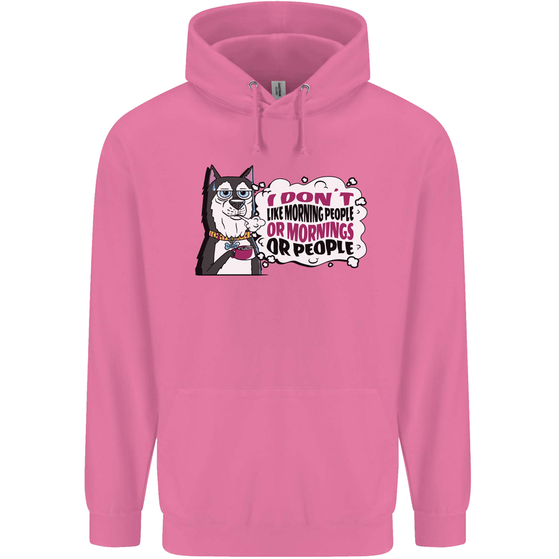 Husky Alaskan I Dont Like People Mornings Childrens Kids Hoodie Azalea