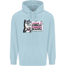 Husky Alaskan I Dont Like People Mornings Childrens Kids Hoodie Light Blue