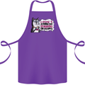 Husky Alaskan I Dont Like People Mornings Cotton Apron 100% Organic Purple