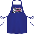 Husky Alaskan I Dont Like People Mornings Cotton Apron 100% Organic Royal Blue