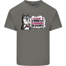 Husky Alaskan I Dont Like People Mornings Kids T-Shirt Childrens Charcoal