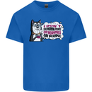 Husky Alaskan I Dont Like People Mornings Kids T-Shirt Childrens Royal Blue