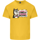 Husky Alaskan I Dont Like People Mornings Kids T-Shirt Childrens Yellow