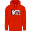 Husky Alaskan I Dont Like People Mornings Mens 80% Cotton Hoodie Bright Red