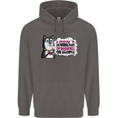 Husky Alaskan I Dont Like People Mornings Mens 80% Cotton Hoodie Charcoal