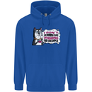 Husky Alaskan I Dont Like People Mornings Mens 80% Cotton Hoodie Royal Blue