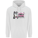 Husky Alaskan I Dont Like People Mornings Mens 80% Cotton Hoodie White