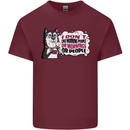 Husky Alaskan I Dont Like People Mornings Mens Cotton T-Shirt Tee Top Maroon
