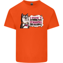 Husky Alaskan I Dont Like People Mornings Mens Cotton T-Shirt Tee Top Orange