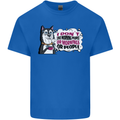 Husky Alaskan I Dont Like People Mornings Mens Cotton T-Shirt Tee Top Royal Blue
