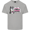 Husky Alaskan I Dont Like People Mornings Mens Cotton T-Shirt Tee Top Sports Grey