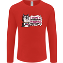 Husky Alaskan I Dont Like People Mornings Mens Long Sleeve T-Shirt Red
