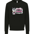 Husky Alaskan I Dont Like People Mornings Mens Sweatshirt Jumper Black