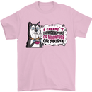 Husky Alaskan I Dont Like People Mornings Mens T-Shirt 100% Cotton Light Pink