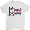 Husky Alaskan I Dont Like People Mornings Mens T-Shirt 100% Cotton White