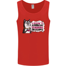 Husky Alaskan I Dont Like People Mornings Mens Vest Tank Top Red