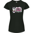 Husky Alaskan I Dont Like People Mornings Womens Petite Cut T-Shirt Black