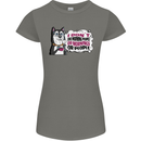 Husky Alaskan I Dont Like People Mornings Womens Petite Cut T-Shirt Charcoal