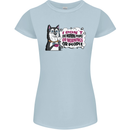 Husky Alaskan I Dont Like People Mornings Womens Petite Cut T-Shirt Light Blue