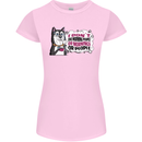 Husky Alaskan I Dont Like People Mornings Womens Petite Cut T-Shirt Light Pink